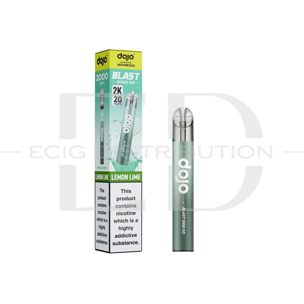 Vaporesso Dojo Blast 2000 Go Transparent Pod Kit - Lemon Lime 20MG