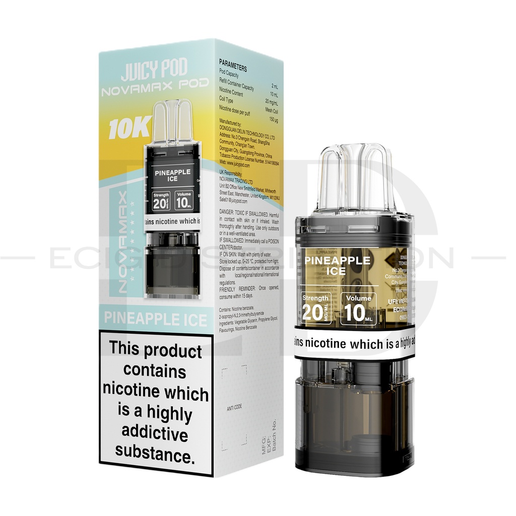 Juicy Pod Novamax 10K Refillable Pod - Pineapple Ice