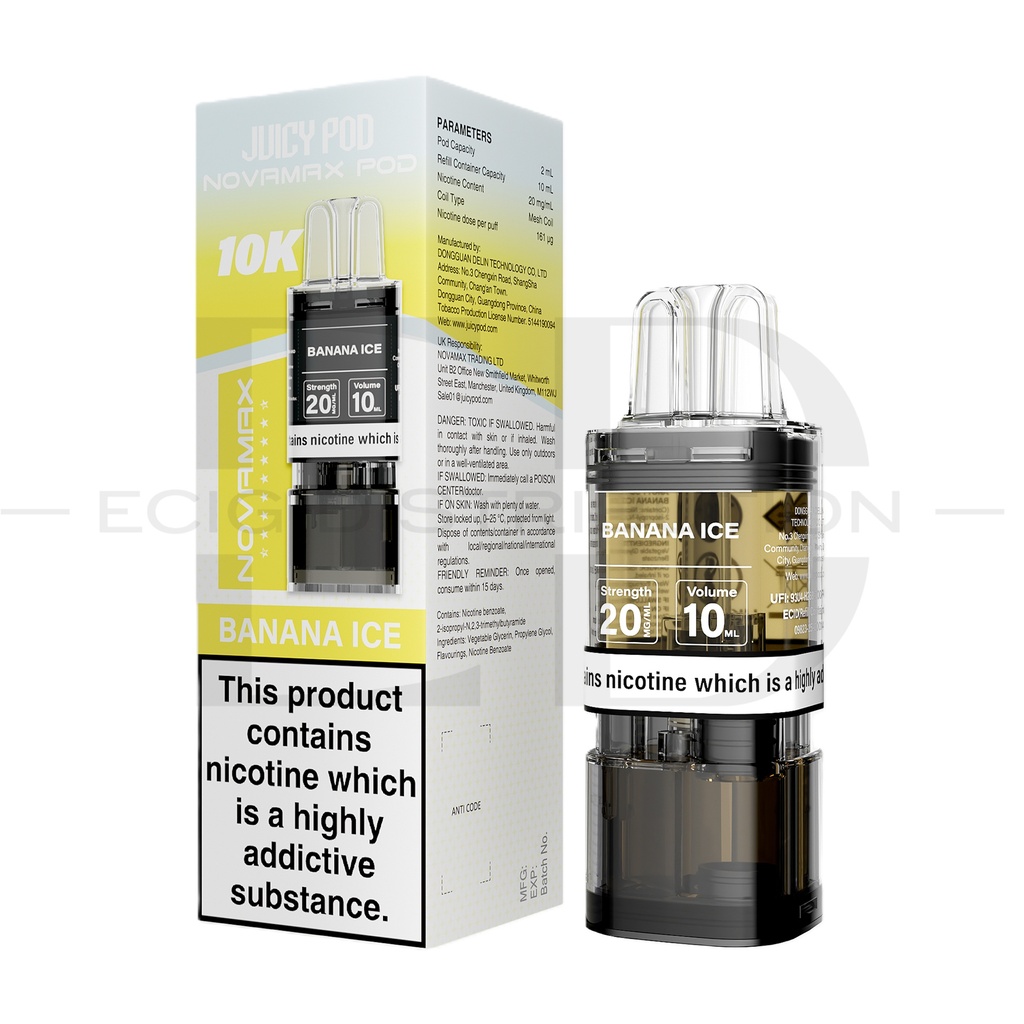 Juicy Pod Novamax 10K Refillable Pod - Banana Ice