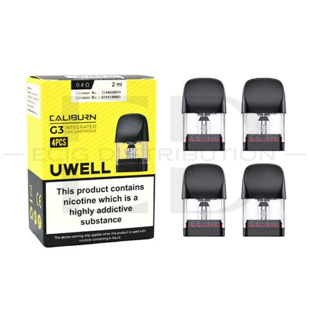 Uwell Caliburn G3 Refillable Pod 4Pcs/Pack - 0.4 Ohm XL