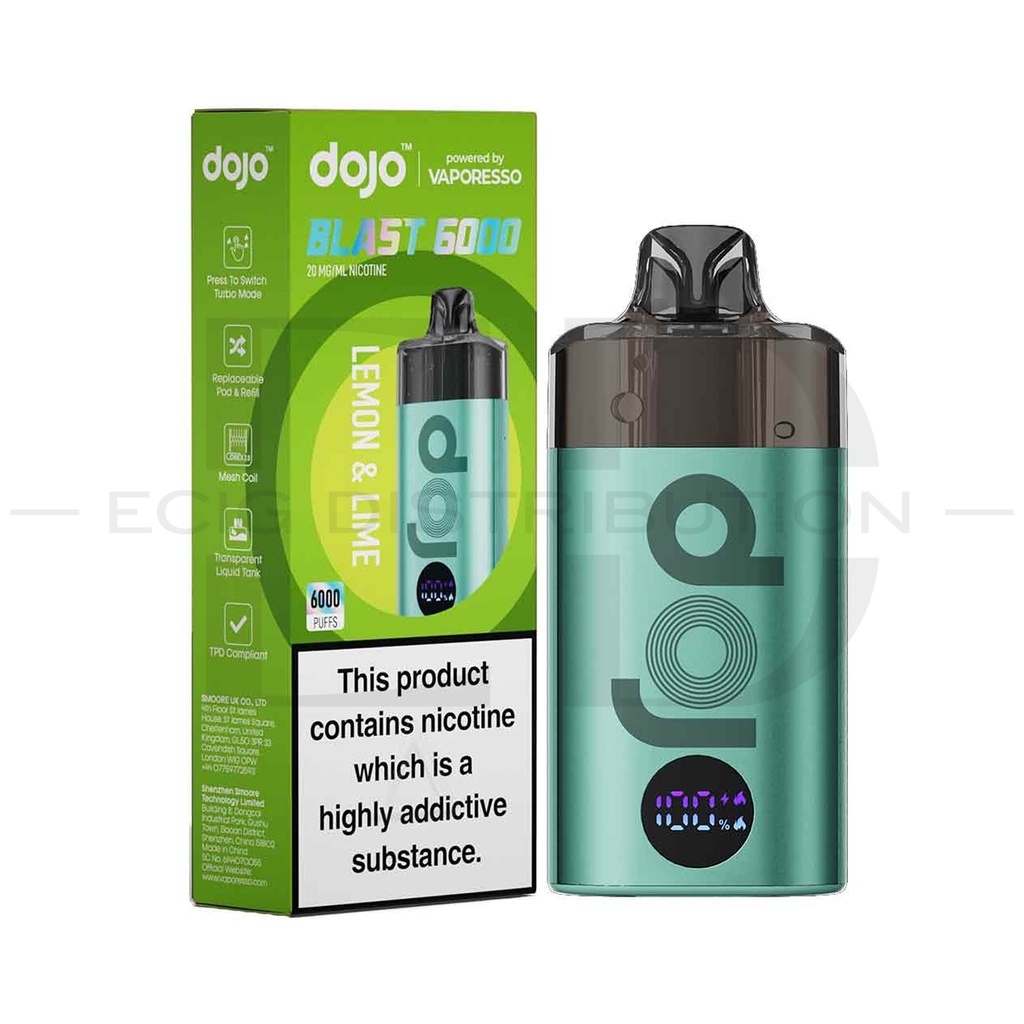 Vaporesso Dojo Blast 6000 Pod Kit - Lemon & Lime 20MG