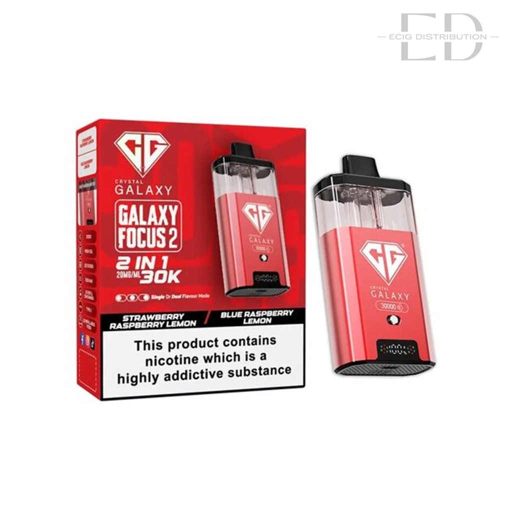 Crystal Galaxy Focus 2 30K Pod Kit - Strawberry Raspberry Lemon / Blue Raspberry Lemon 20MG