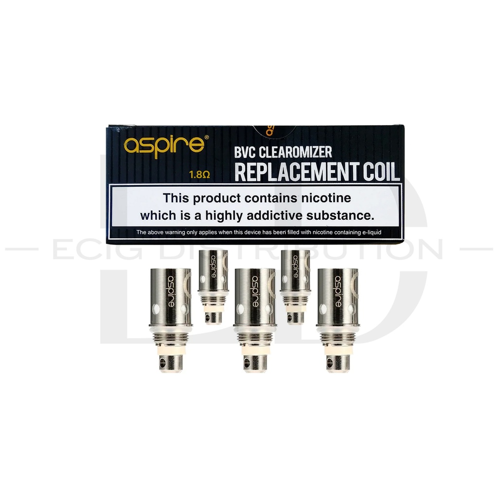 Aspire BVC Clearomizer Replacement Atomizer Coil 5Pcs/Pack - 1.8 Ohm
