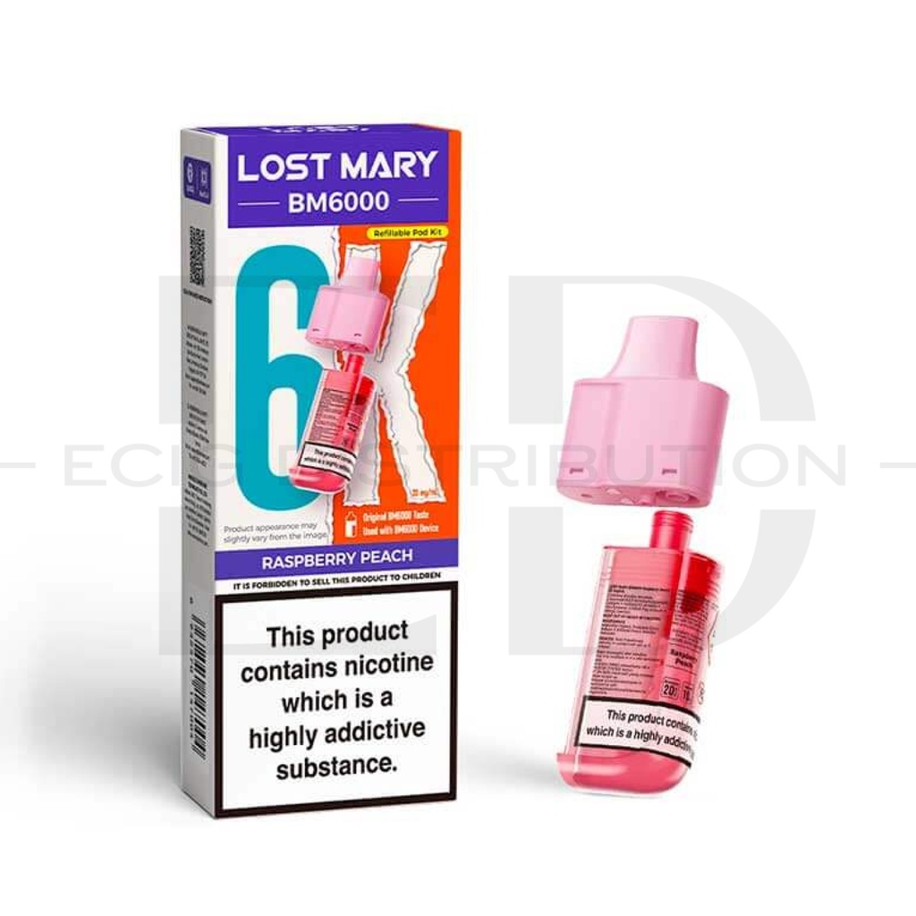 Lost Mary BM6000 Refillable Pod - Raspberry Peach