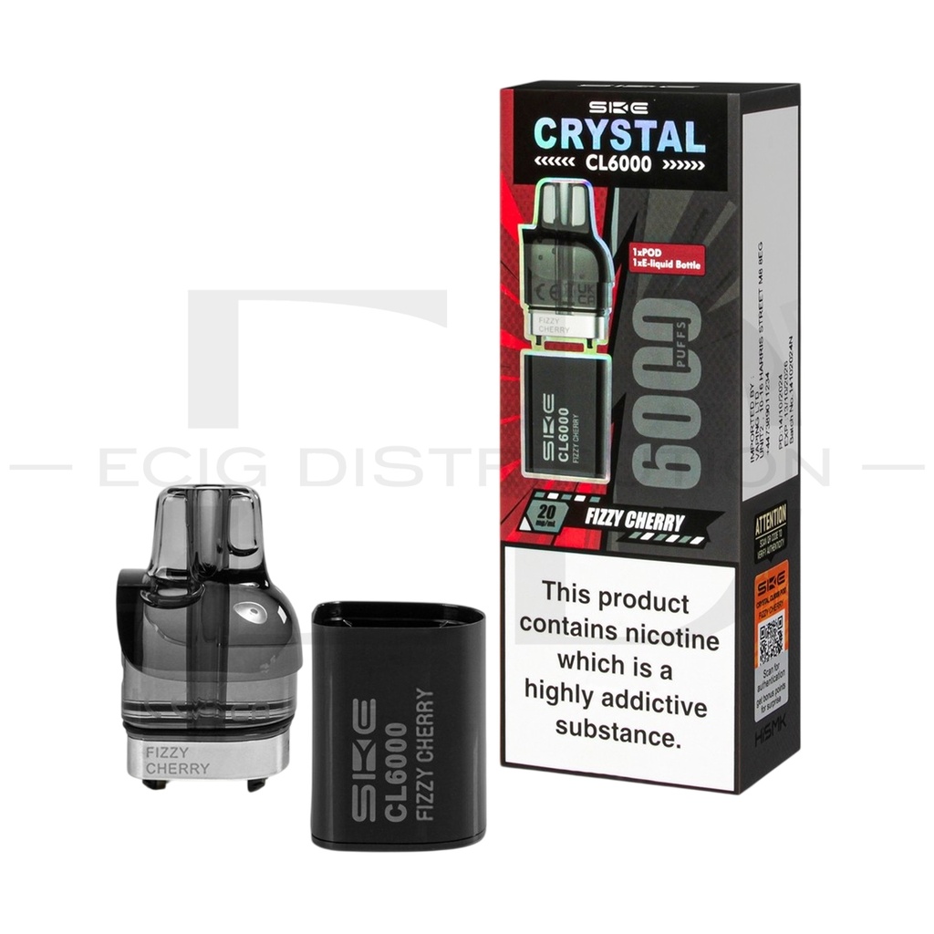 SKE Crystal CL6000 Refillable Pod - Fizzy Cherry