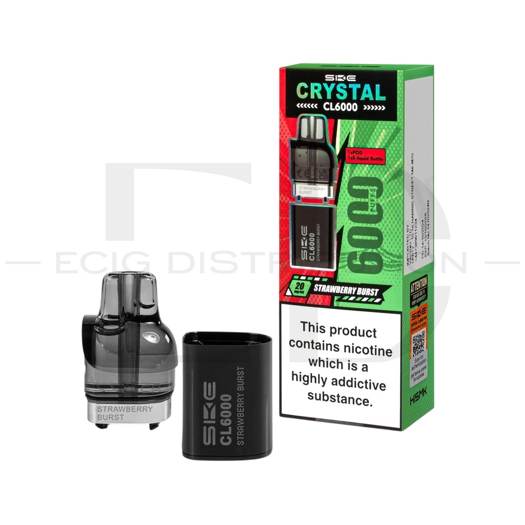 SKE Crystal CL6000 Refillable Pod - Strawberry Burst