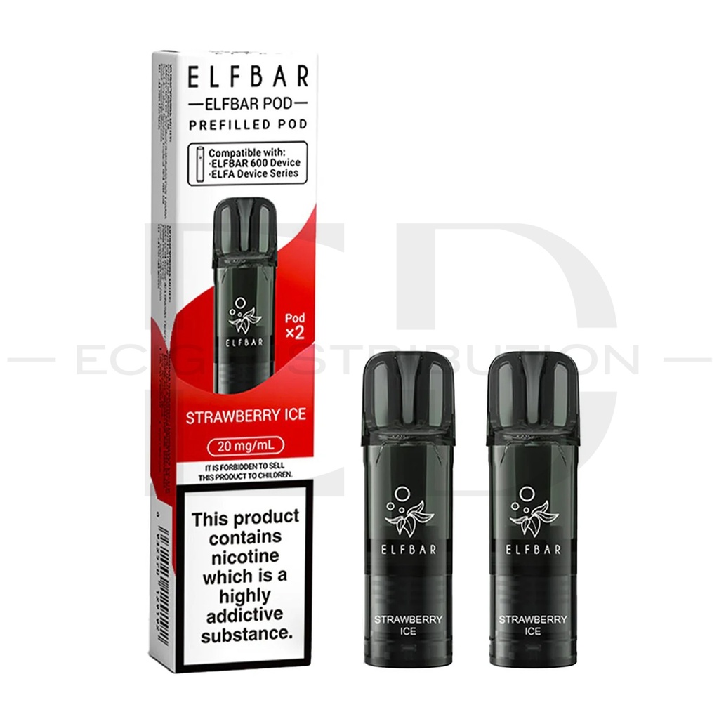 Elfbar 600 Refillable Pod 2Pcs/Pack - Strawberry Ice