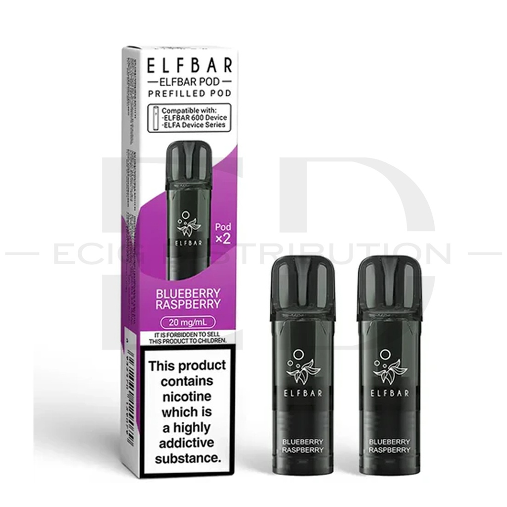 Elfbar 600 Refillable Pod 2Pcs/Pack - Blueberry Raspberry