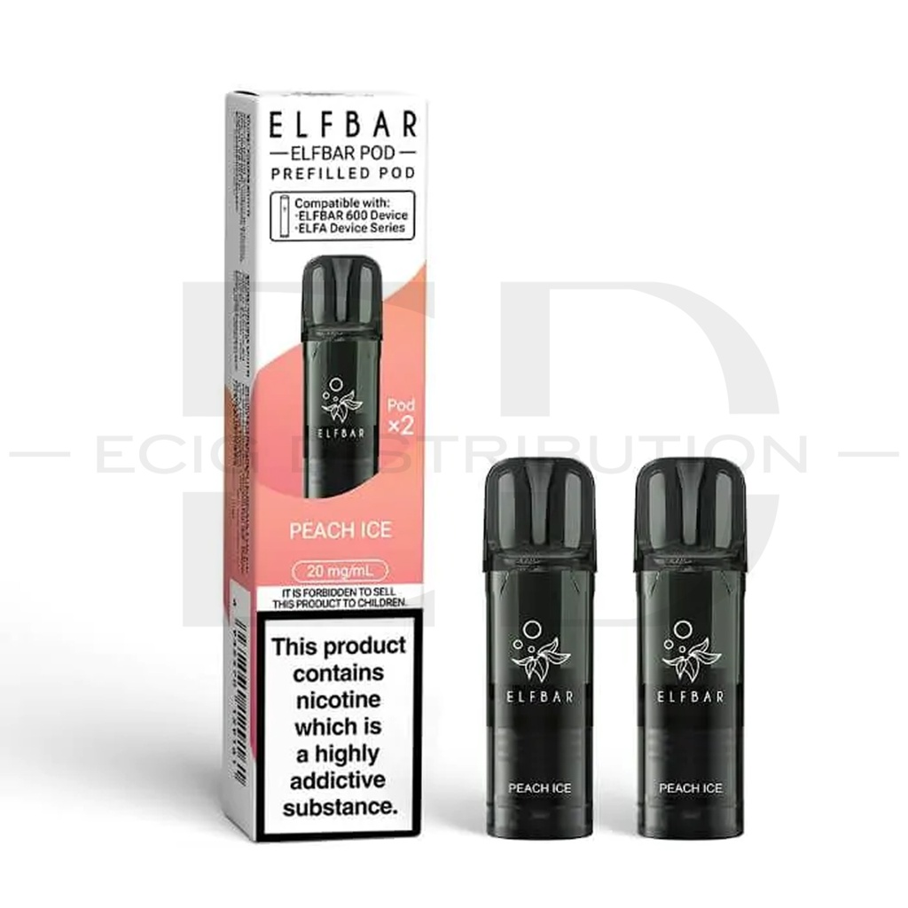 Elfbar 600 Refillable Pod 2Pcs/Pack - Peach Ice