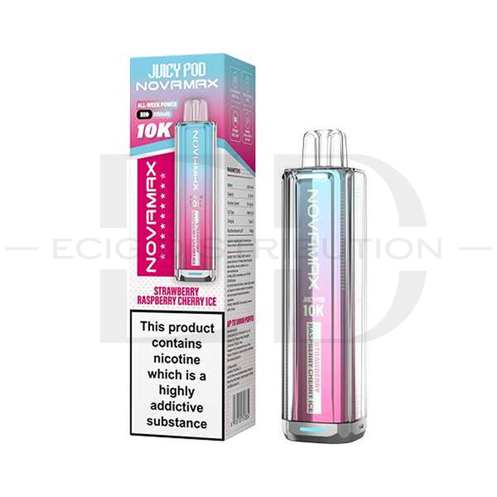 Juicy Pod Novamax 10K Pod Kit - Strawberry Raspberry Cherry Ice