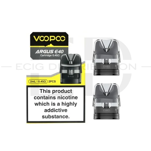 [VOOAE4RP2Pcs/Pack-0.45OHM] Voopoo Argus E40 Refillable Pod 2Pcs/Pack - 0.45 Ohm