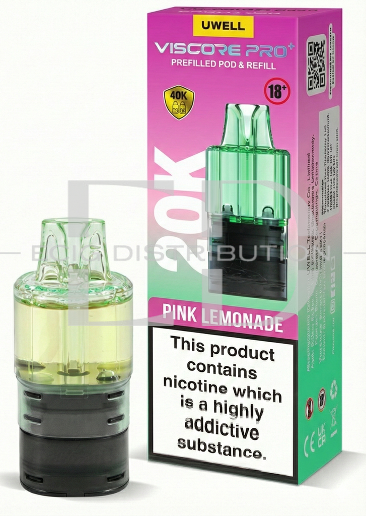 Uwell Viscore Pro+ Refillable Pod - Pink Lemonade 20MG