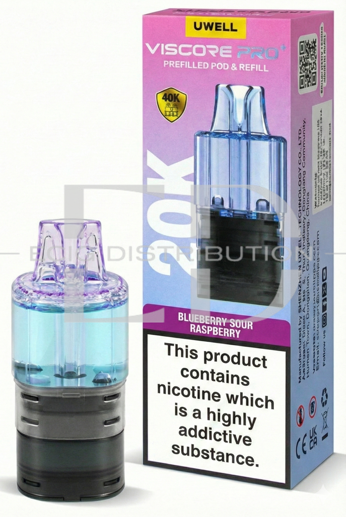 Uwell Viscore Pro+ Refillable Pod - Blueberry Sour Raspberry 20MG