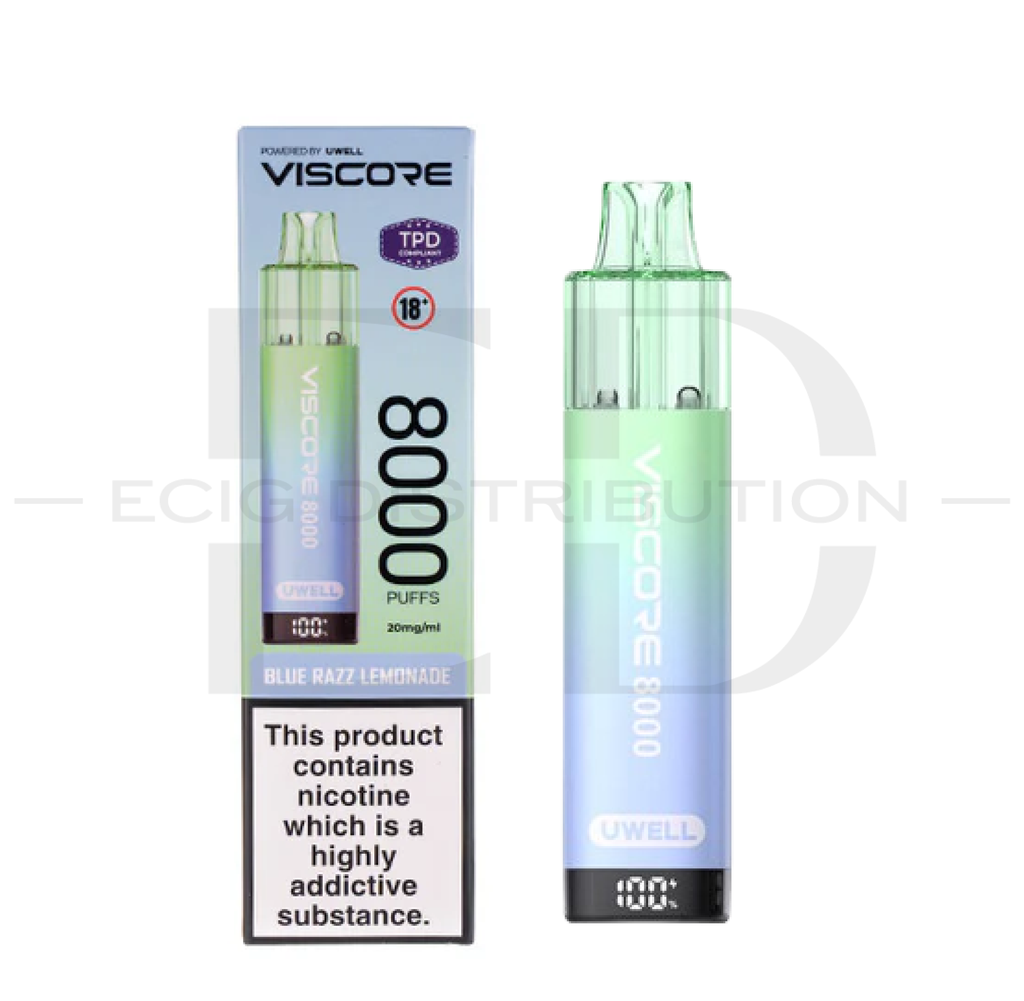 Uwell Viscore 8K Prefilled Kit - Blue Razz Lemonade 20MG