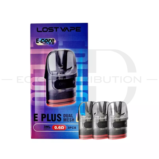 [LOSVEPRP3Pcs/Pack-0.6OHM] Lost Vape E Plus Refillable Pod 3Pcs/Pack - 0.6 Ohm