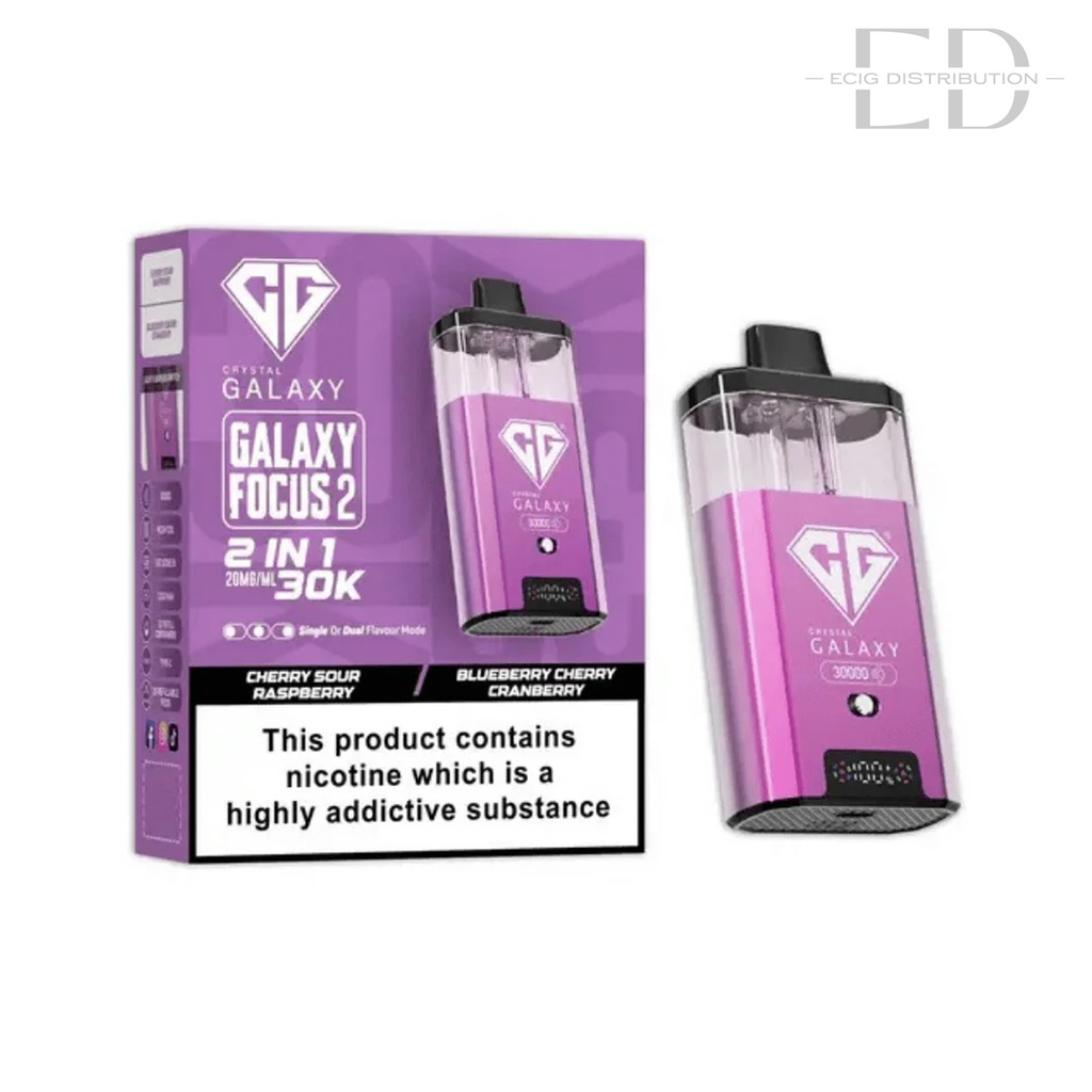Crystal Galaxy Focus 2 30K Pod Kit - Cherry Sour Raspberry / Blueberry Cherry Cranberry 20MG