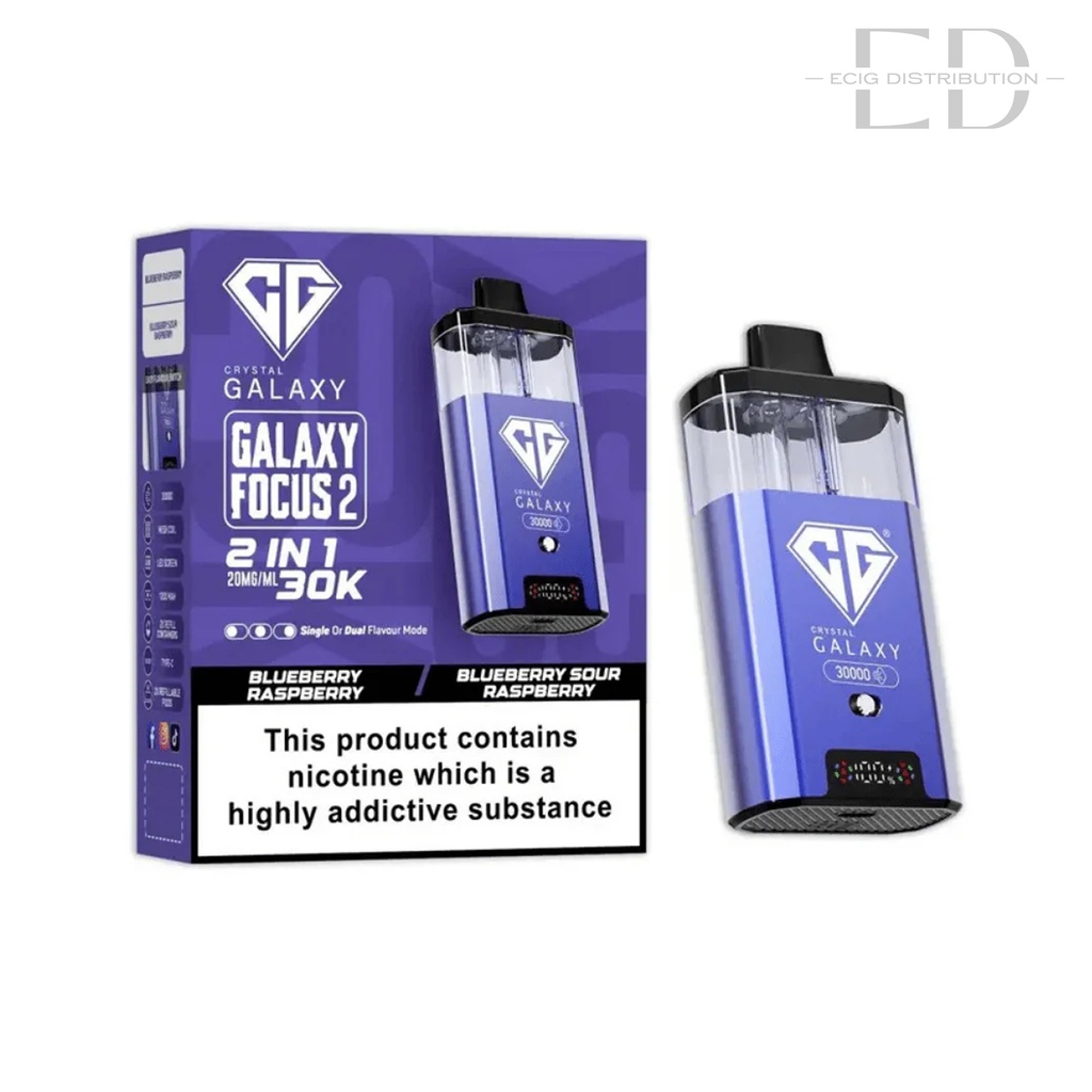 Crystal Galaxy Focus 2 30K Pod Kit - Blueberry Raspberry / Blueberry Sour Raspberry 20MG