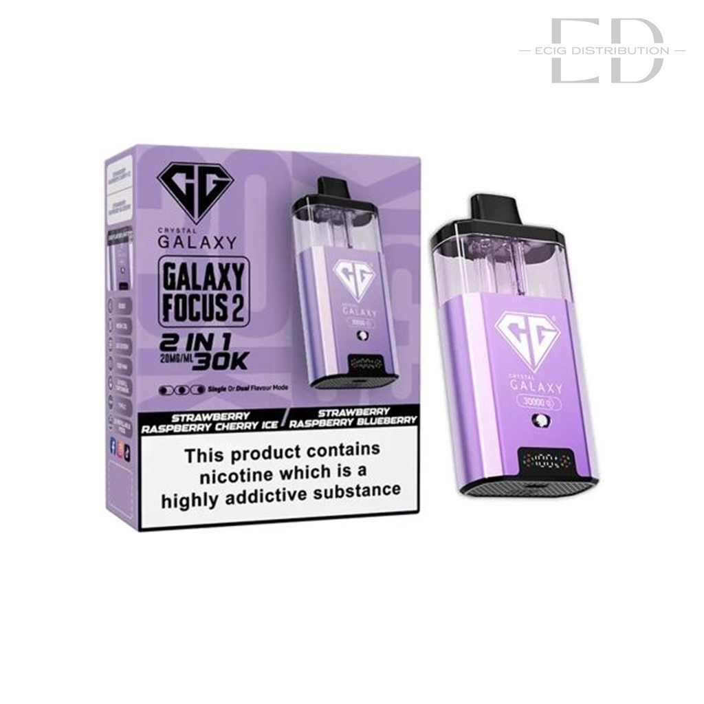Crystal Galaxy Focus 2 30K Pod Kit - Strawberry Raspberry Cherry Ice / Strawberry Raspberry Blueberry 20MG