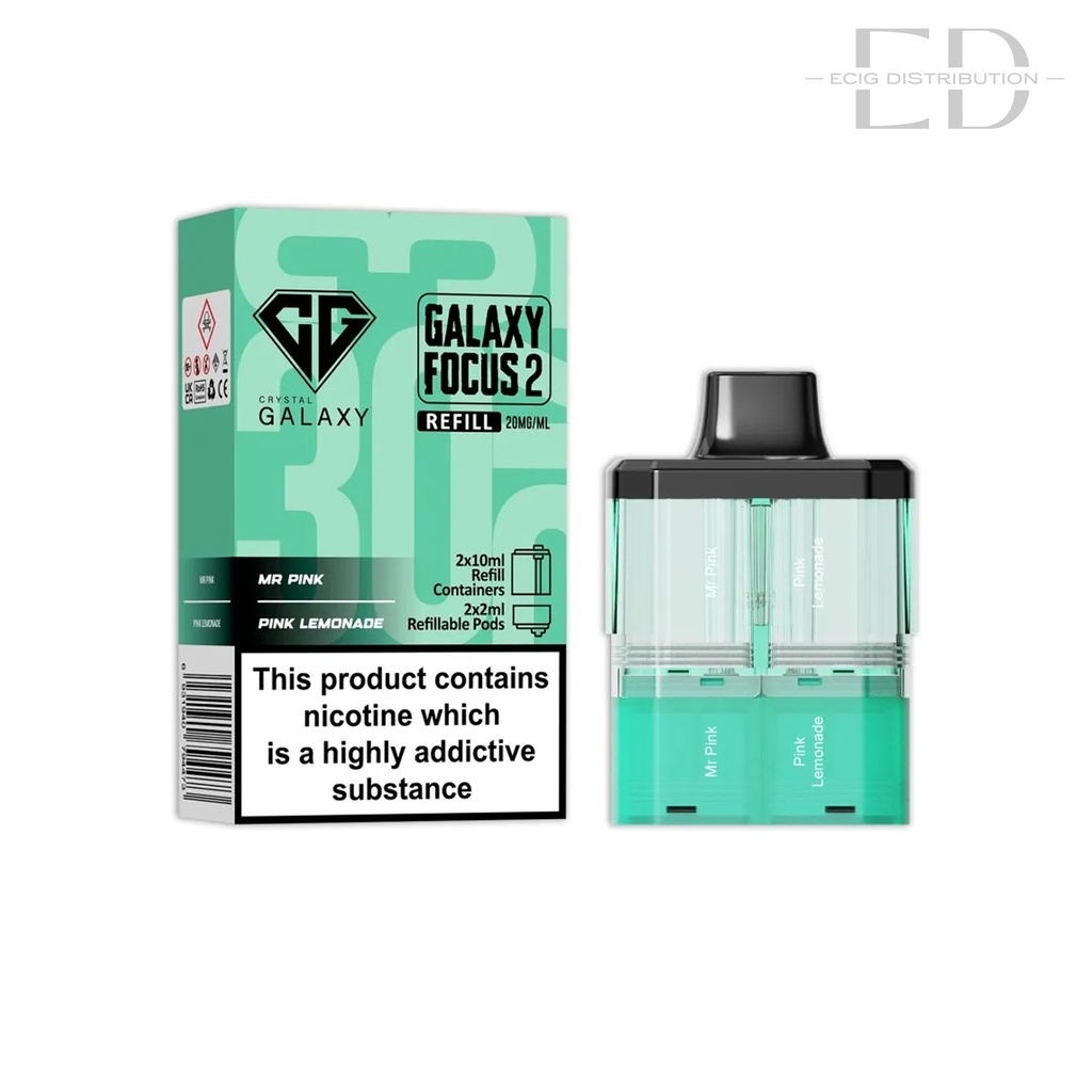 Crystal Galaxy Focus 2 30K Refillable Pod - Mr Pink / Pink Lemonade 20MG