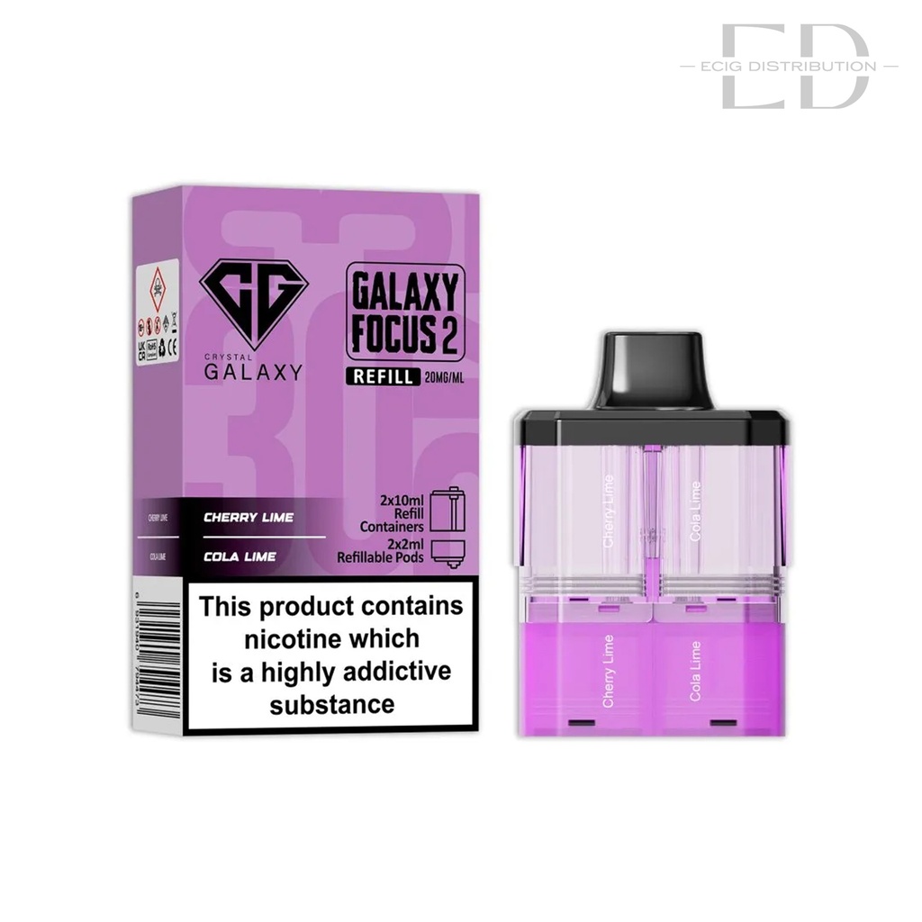 Crystal Galaxy Focus 2 30K Refillable Pod - Cherry Lime / Cola Lime 20MG