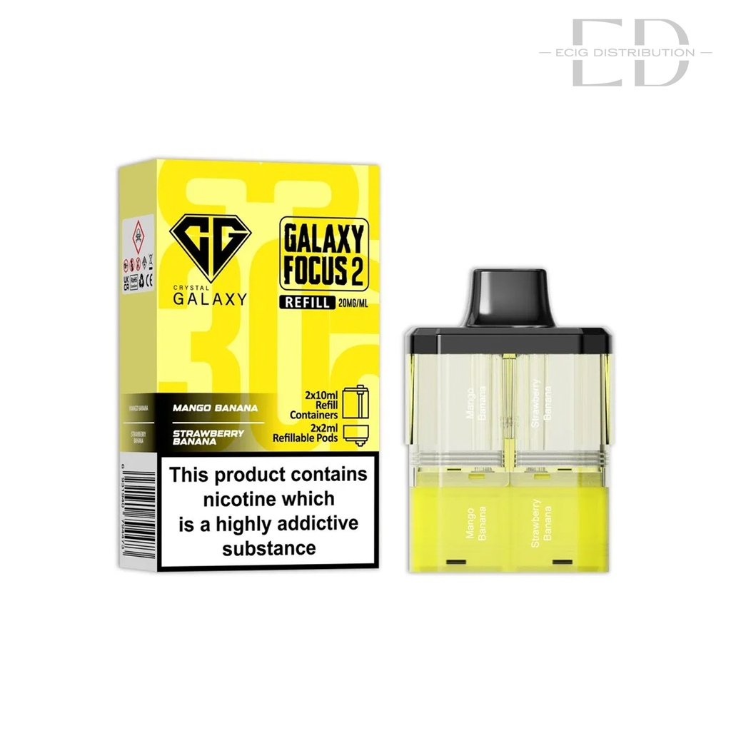 Crystal Galaxy Focus 2 30K Refillable Pod - Mango Banana / Strawberry Banana 20MG