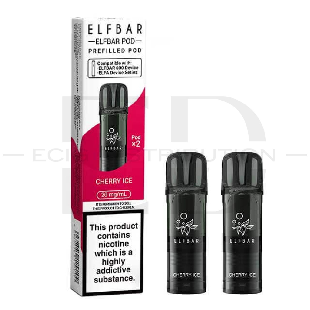 Elfbar 600 Refillable Pod 2Pcs/Pack - Cherry Ice