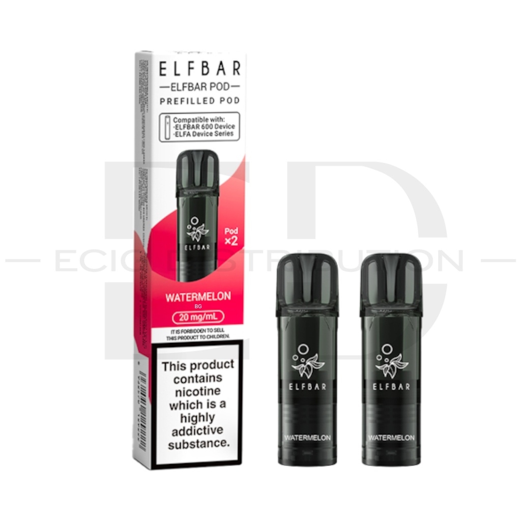 Elfbar 600 Refillable Pod 2Pcs/Pack - Watermelon BG