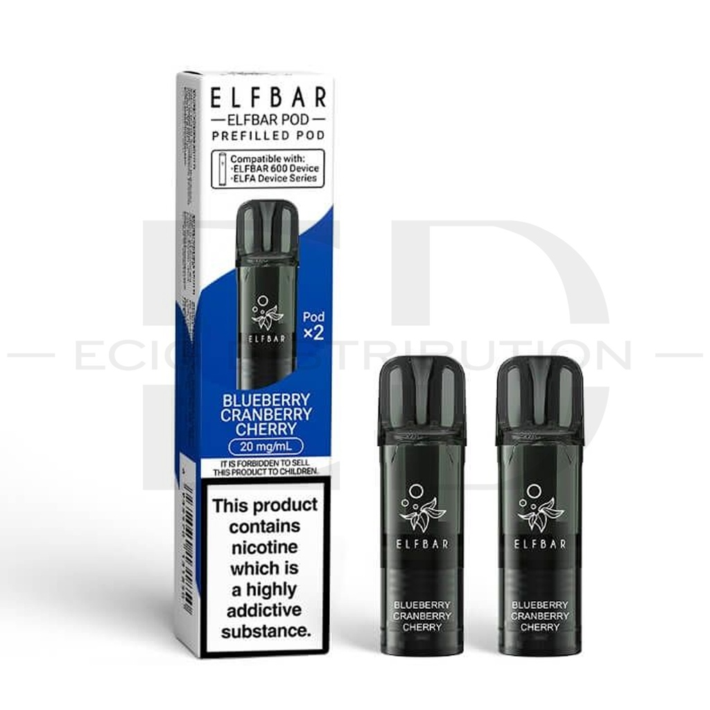 Elfbar 600 Refillable Pod 2Pcs/Pack - Blueberry Cranberry Cherry